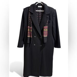 Vintage Forecaster of Boston black wool women’s coat with matching scarf
